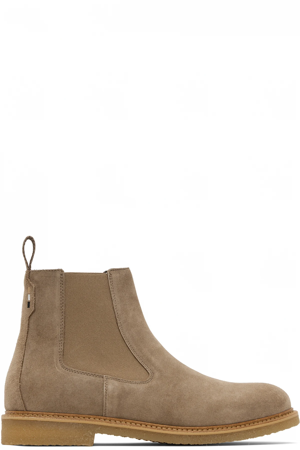 Beige Elasticated Panels Chelsea Boots