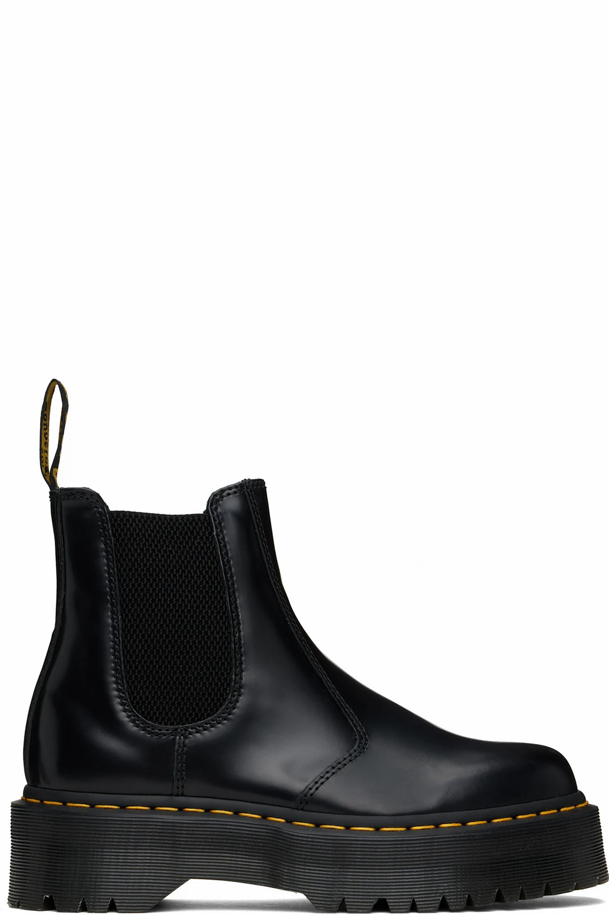 Black 2976 Polished Smooth Platform Chelsea Boots