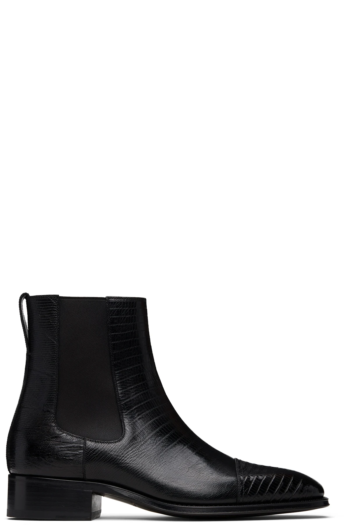 Black Printed Tejus Chelsea Boots