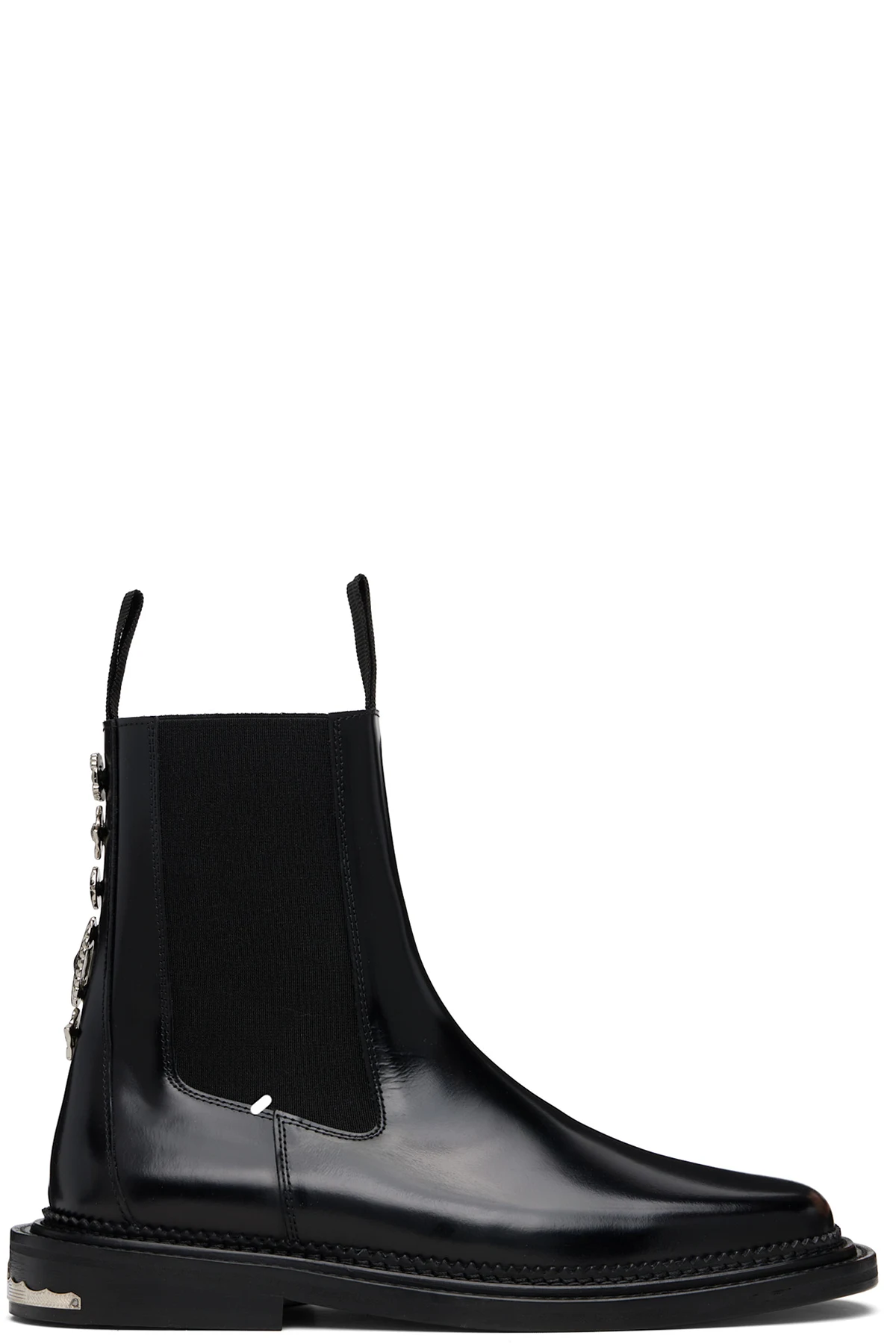 Black Leather AJ1295 Chelsea Boots