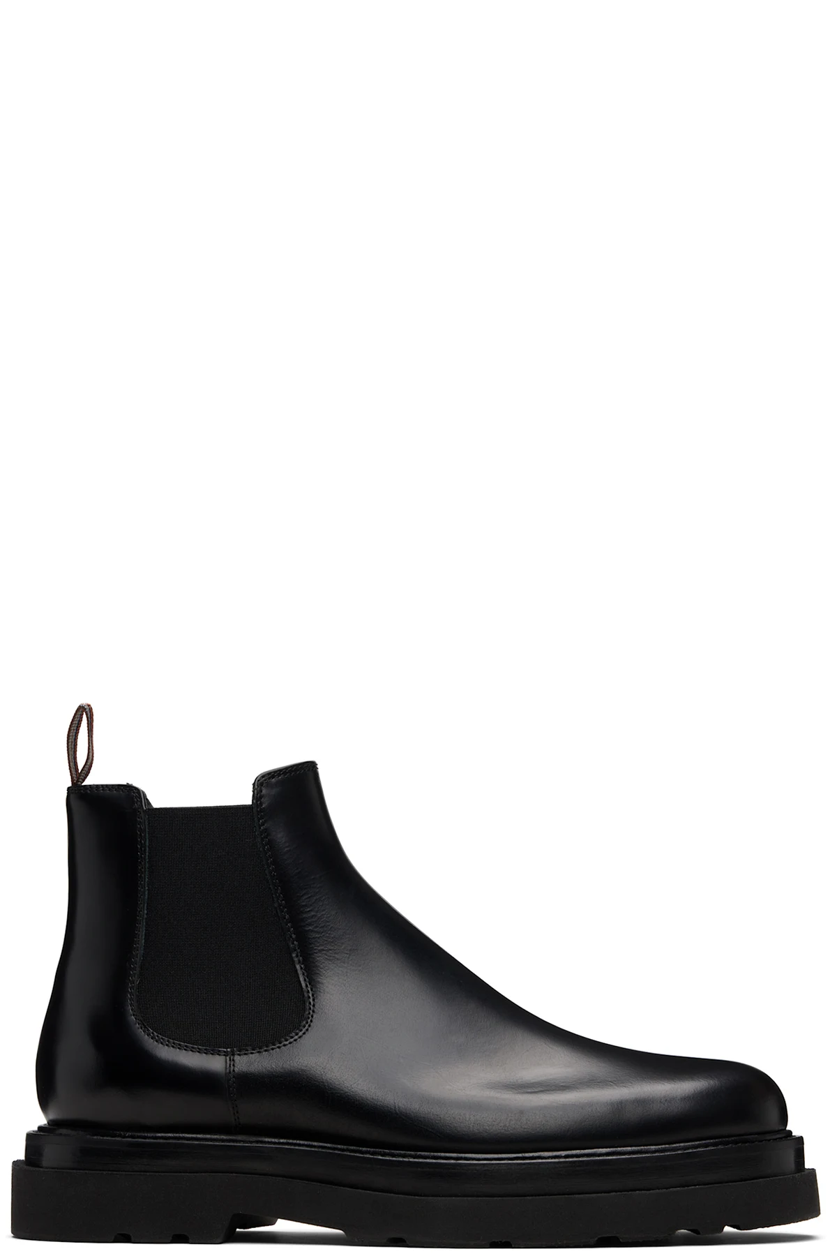Black Leather Beard Chelsea Boots
