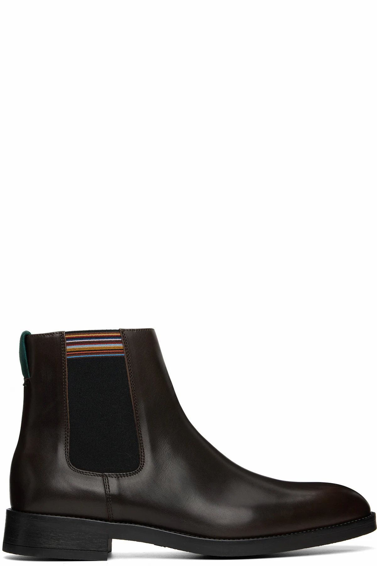 Brown Leather Lansing Signature Stripe Chelsea Boots