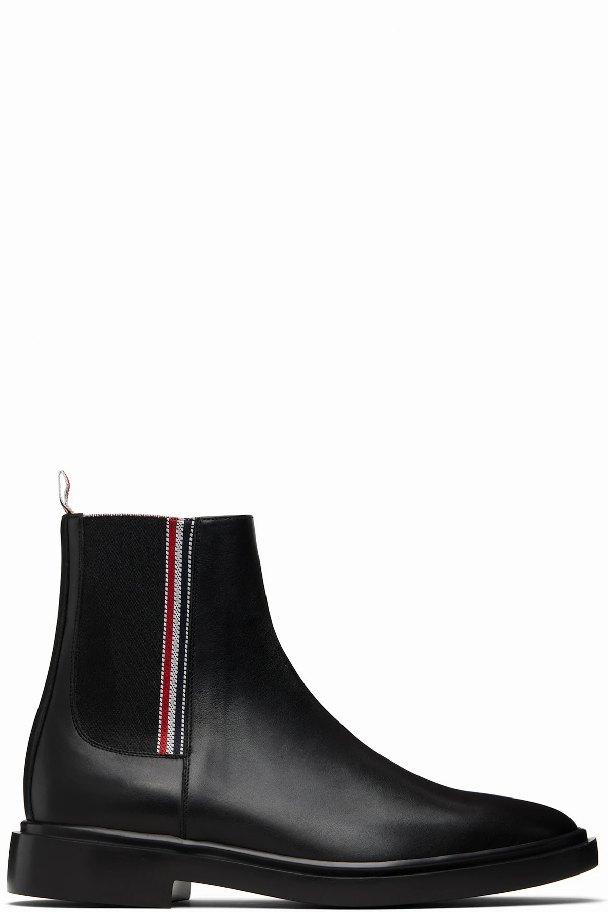 Black Vitello Calf RWB Rubber Sole Chelsea Boots