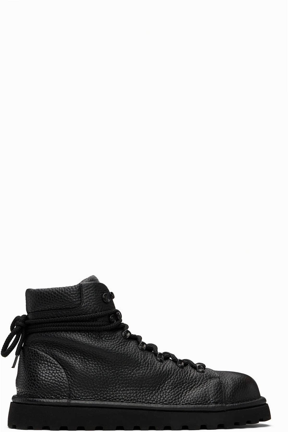 Black Pallottola Pebbled Leather Boots