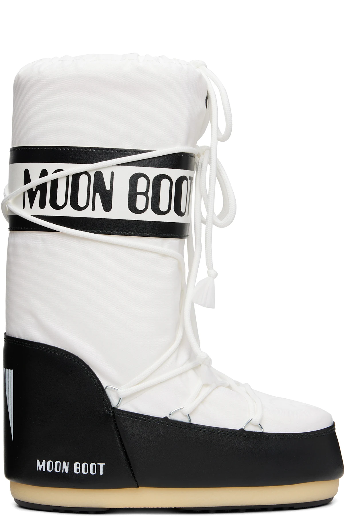White & Black Icon Nylon Boots