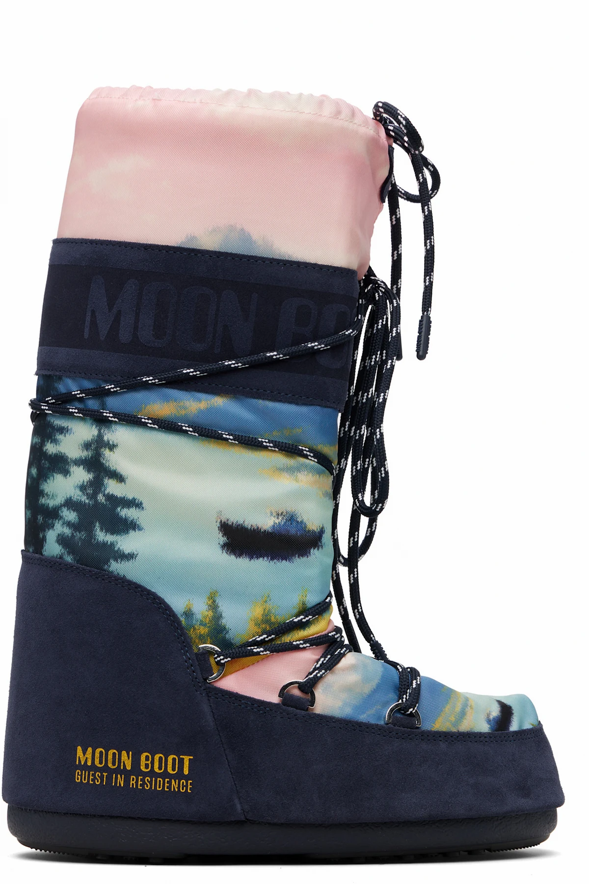 Navy & Pink Moon Boot Edition Icon Postcard Boots