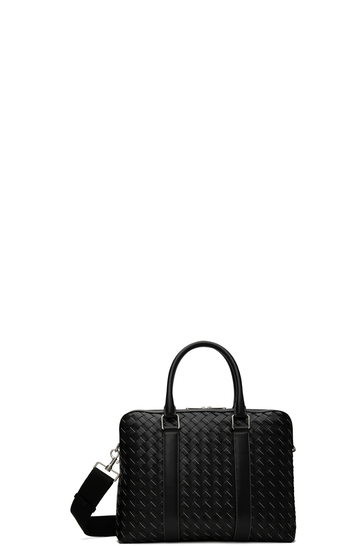 Black Medium Classic Intrecciato Briefcase