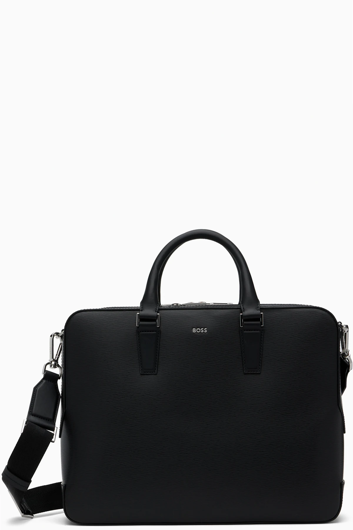 Black Structured Logo Briefcase