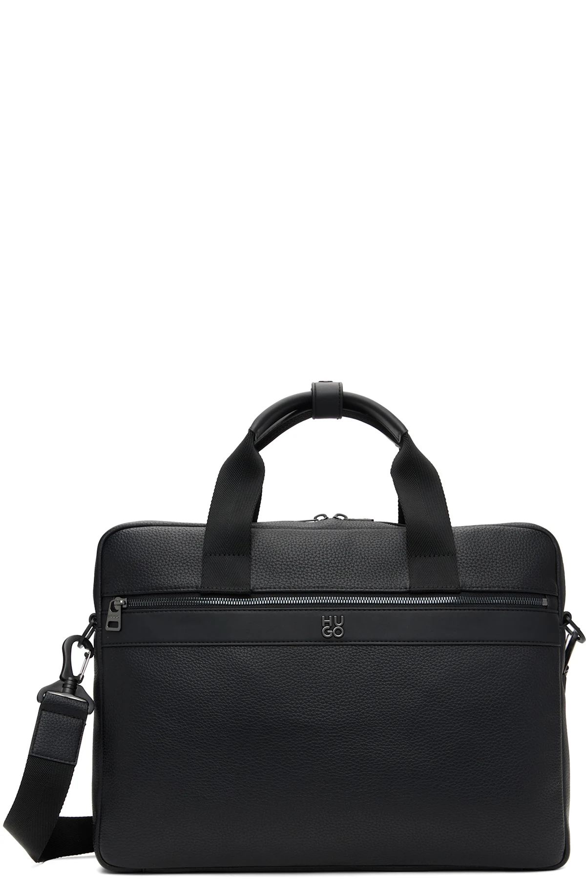 Black Stacked Logo Document Briefcase