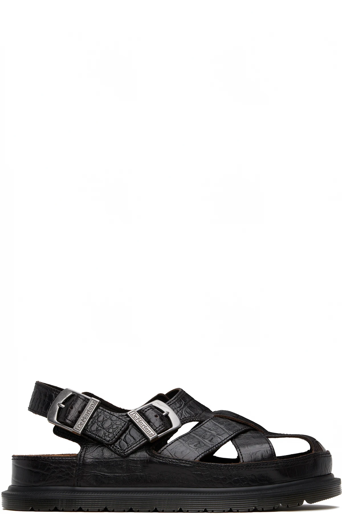 Brown Fisherman Crocodile Analine Leather Sandals