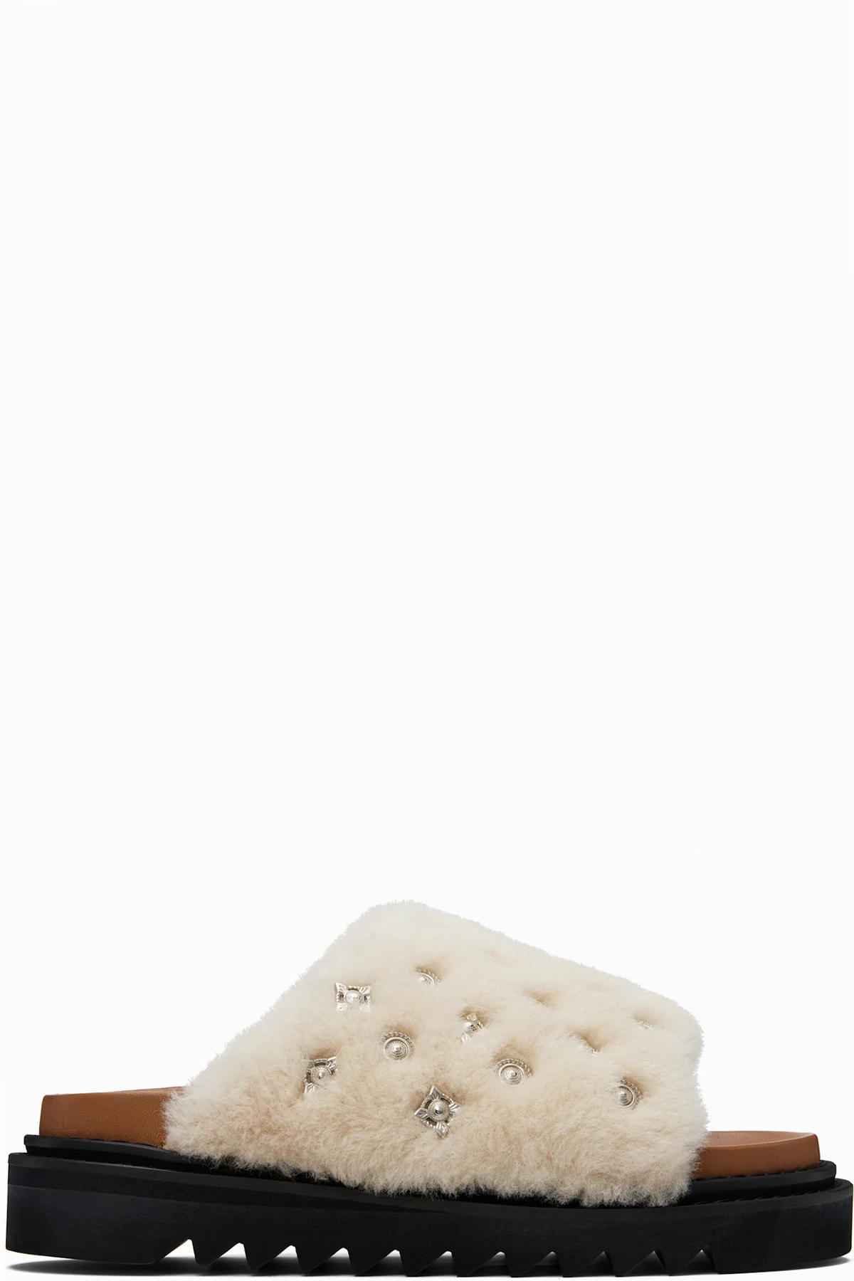 Off-White Shearling Sandals