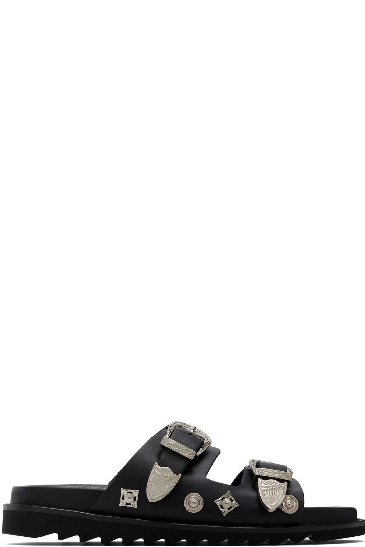 Black Buckle Sandals