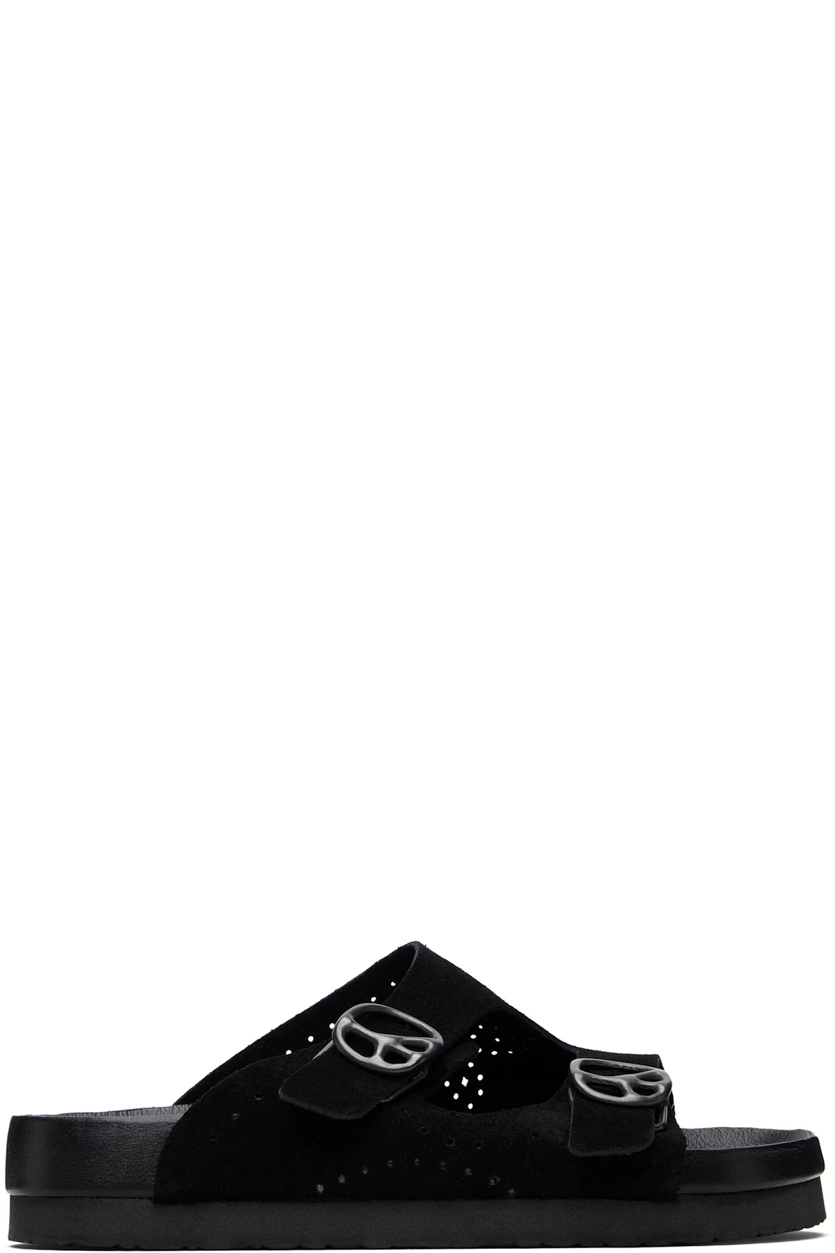 Black Double Strap Sandals