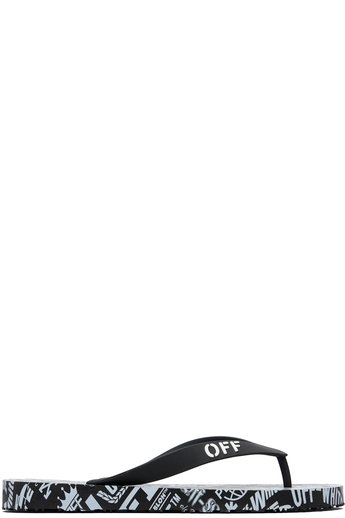 Black & White Off Stamp Flip-Flops