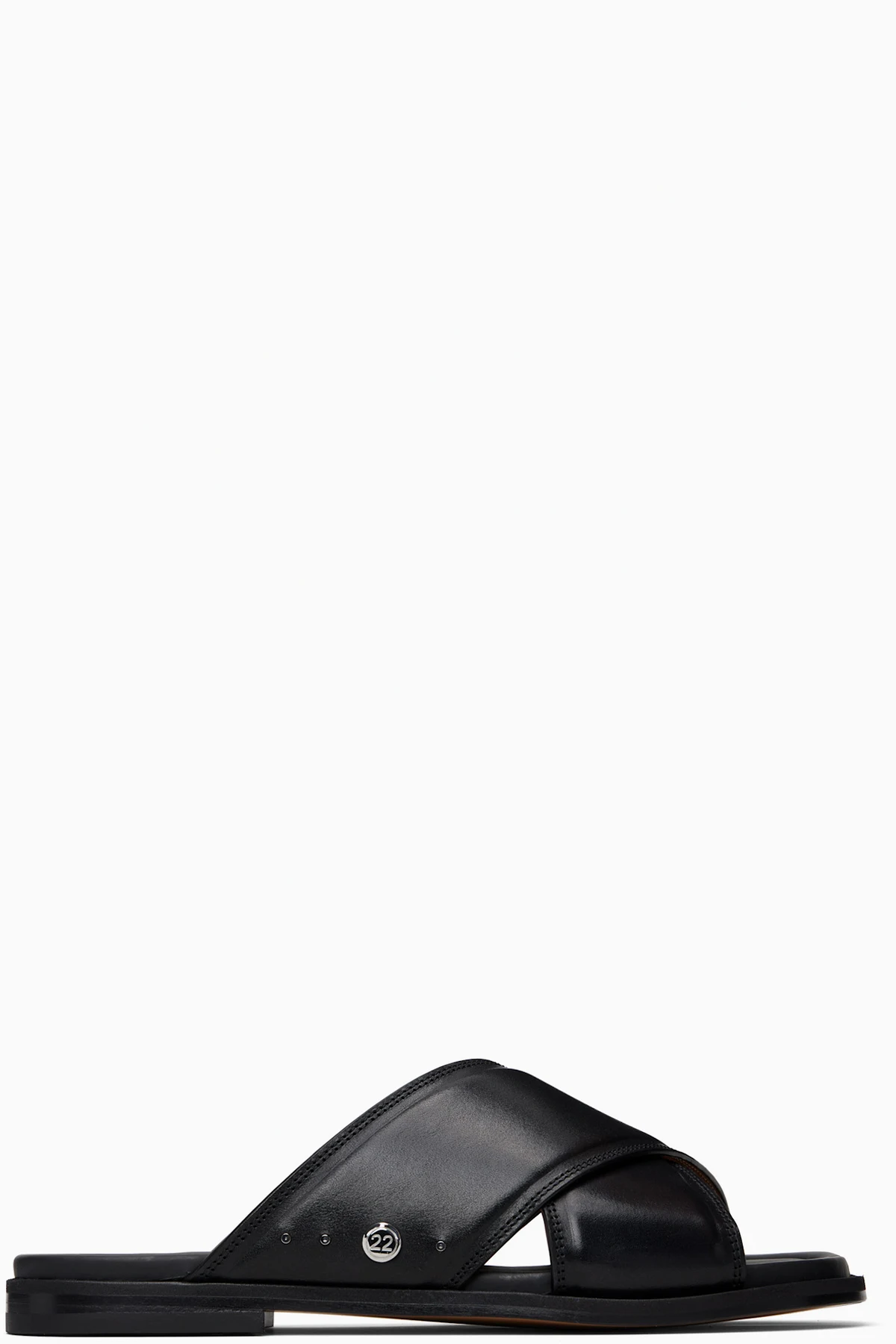 Black Tabi Numbers Crossed Sandals