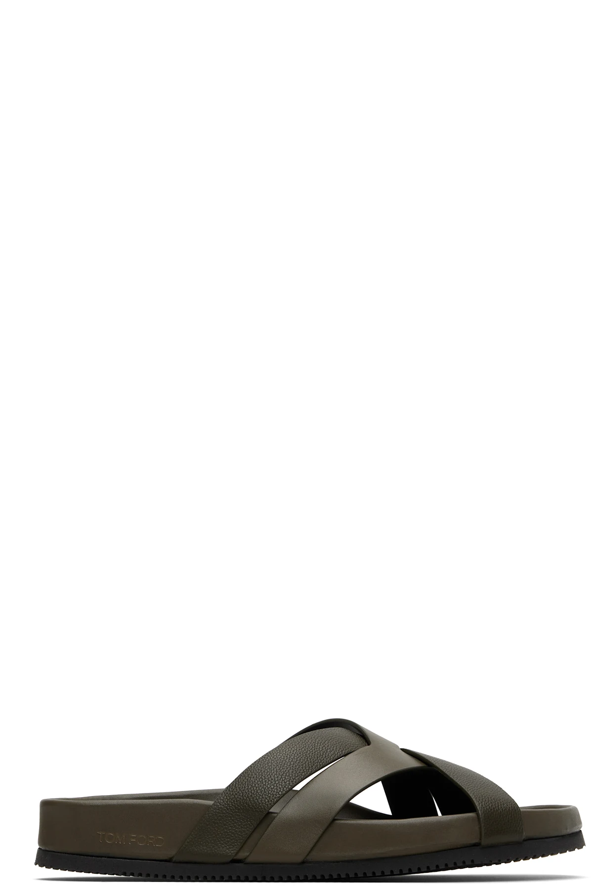 Khaki Smooth & Supple Grain Leather Sandals