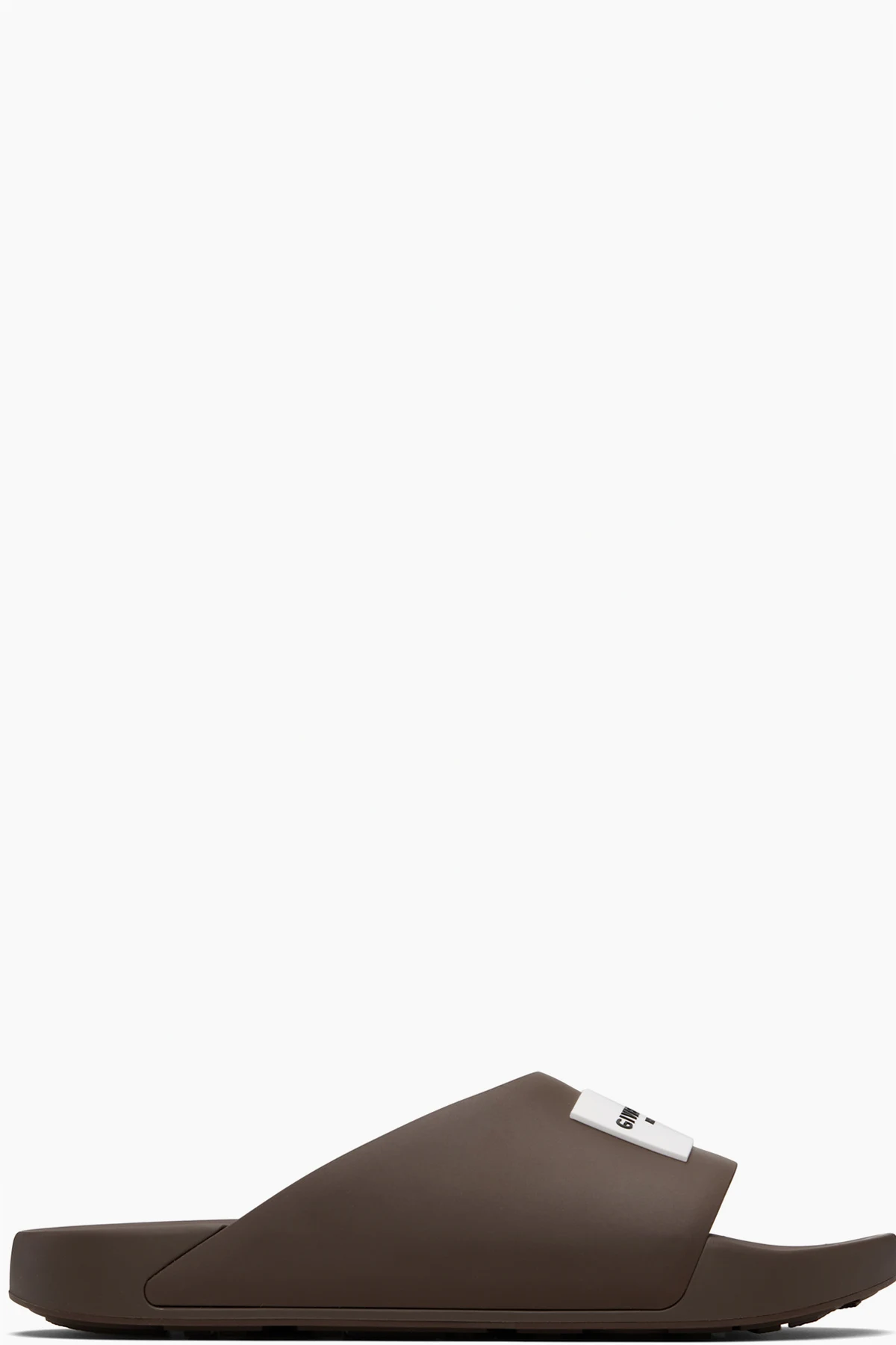 Brown Rubber Label Mule Slides