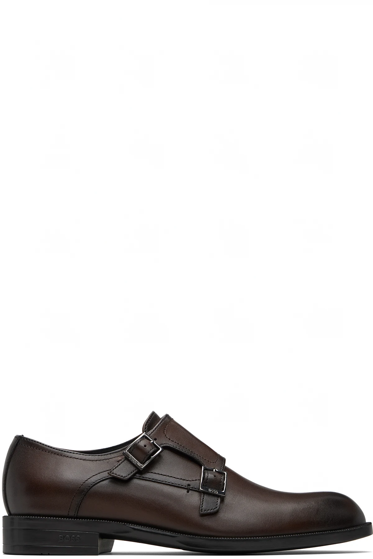 Brown Buffed Leather Monkstraps
