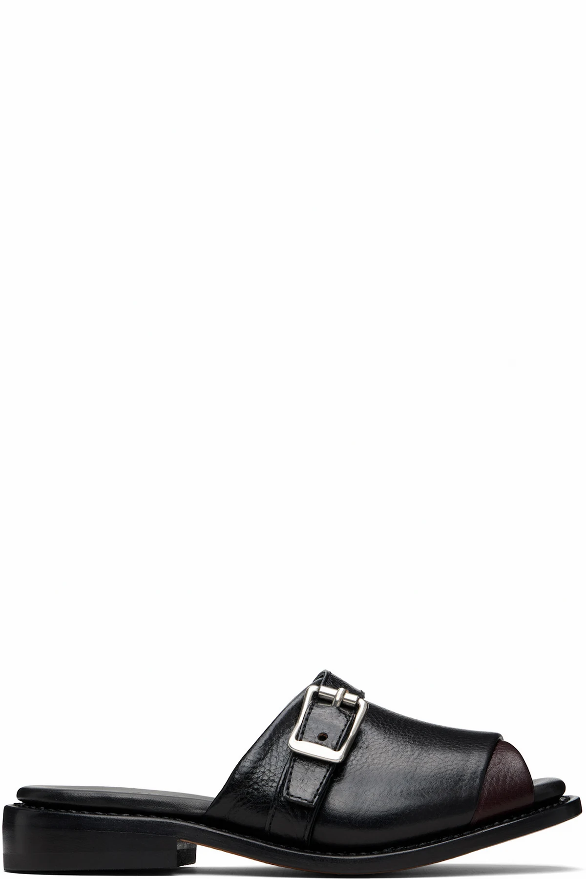 Black & Burgundy Ginza Sandals