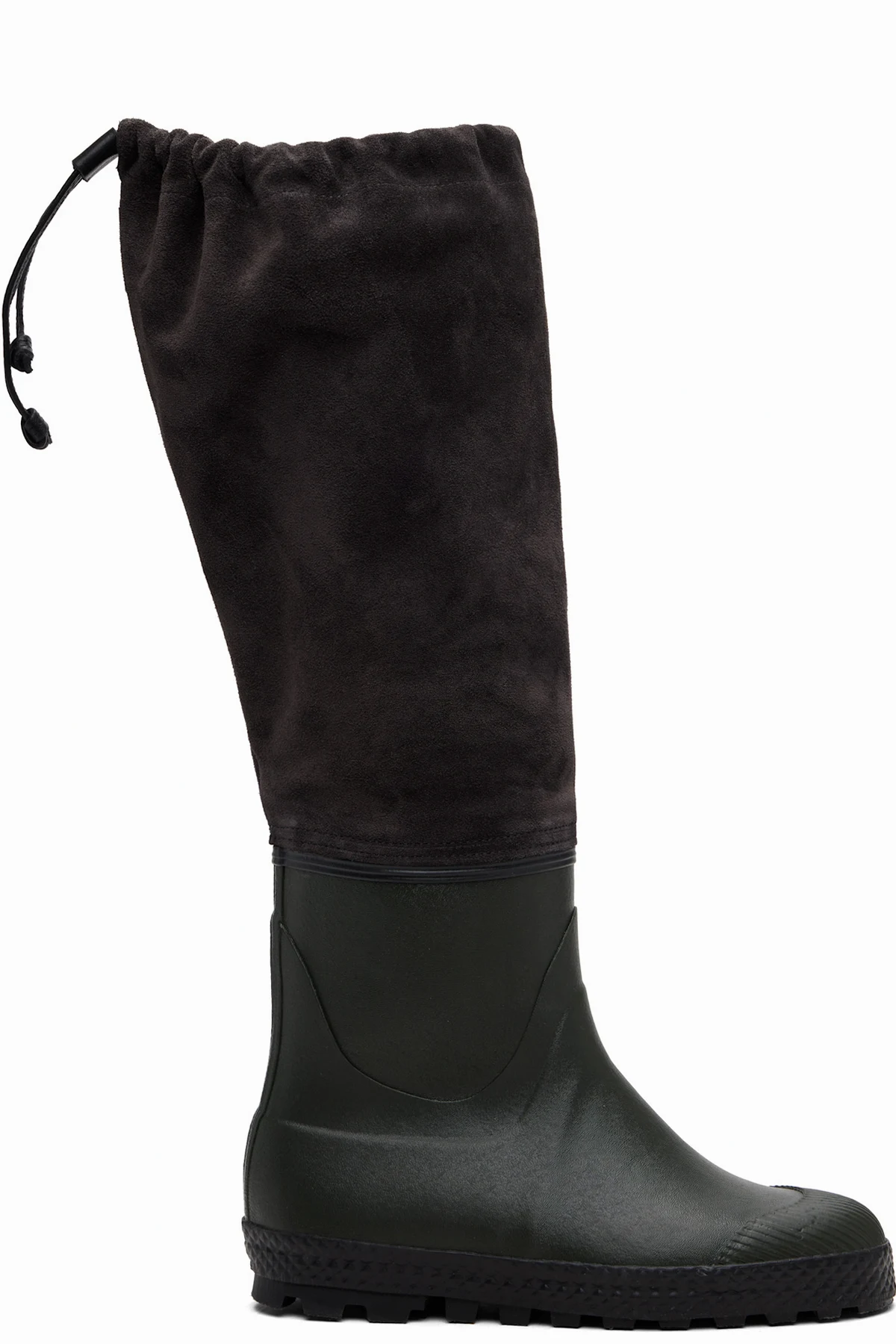 Green & Brown Farmer Rain Boots