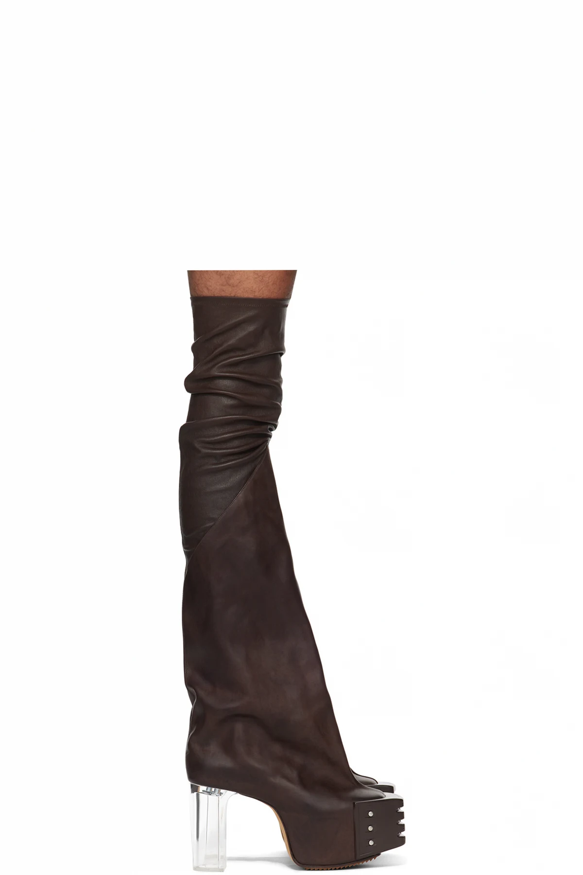 Brown Flared Platform Boots