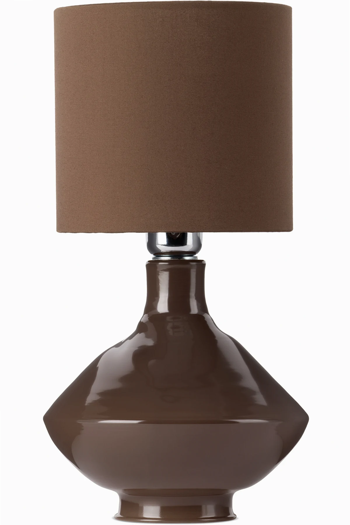 Brown Cylindrical Glass Lamp