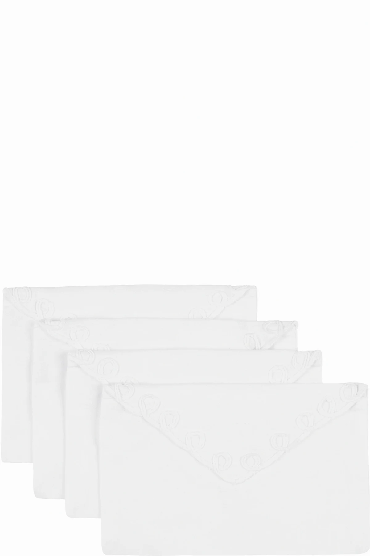 Four-Pack White Embroidered Lace Envelopes