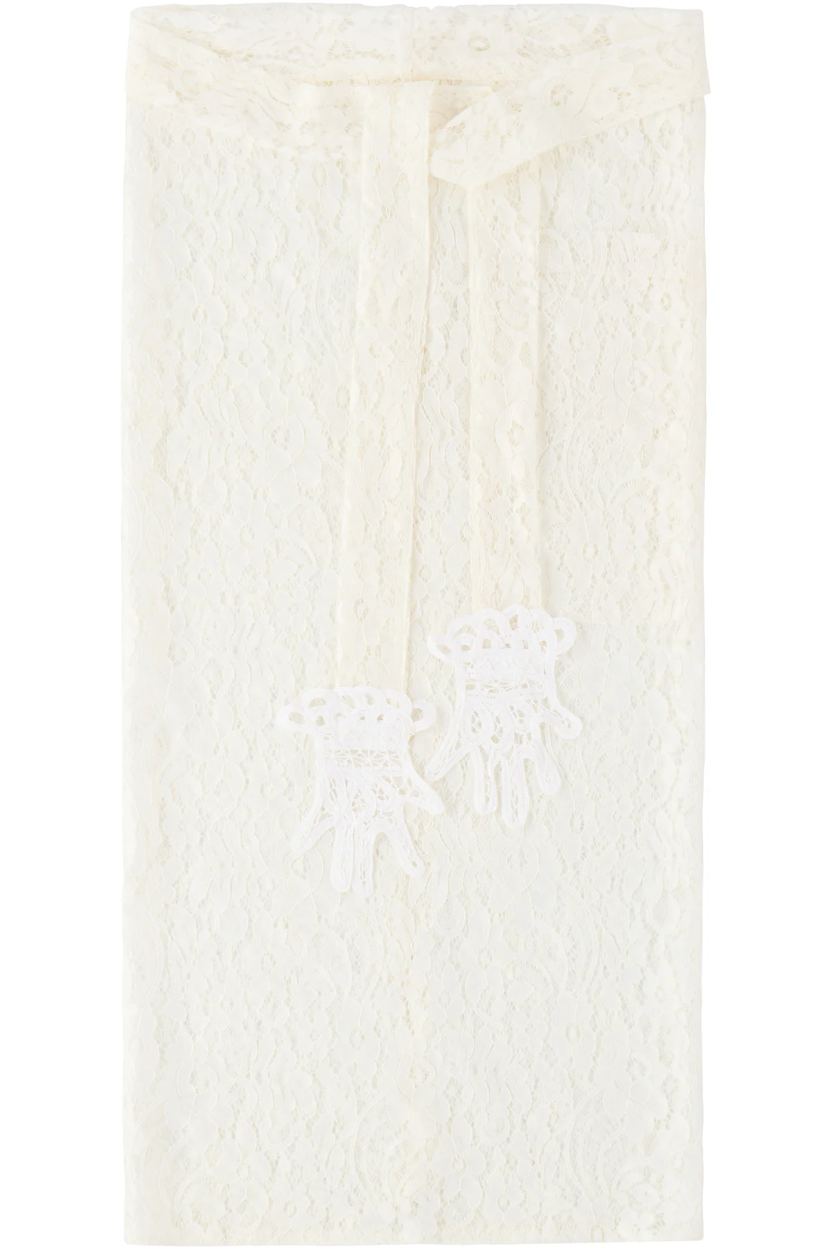 White Embroidered Lace Hands Apron