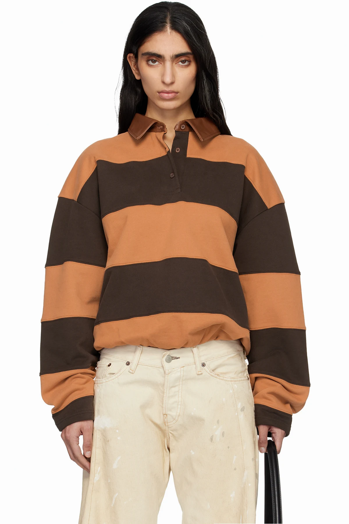 Brown Striped Polo