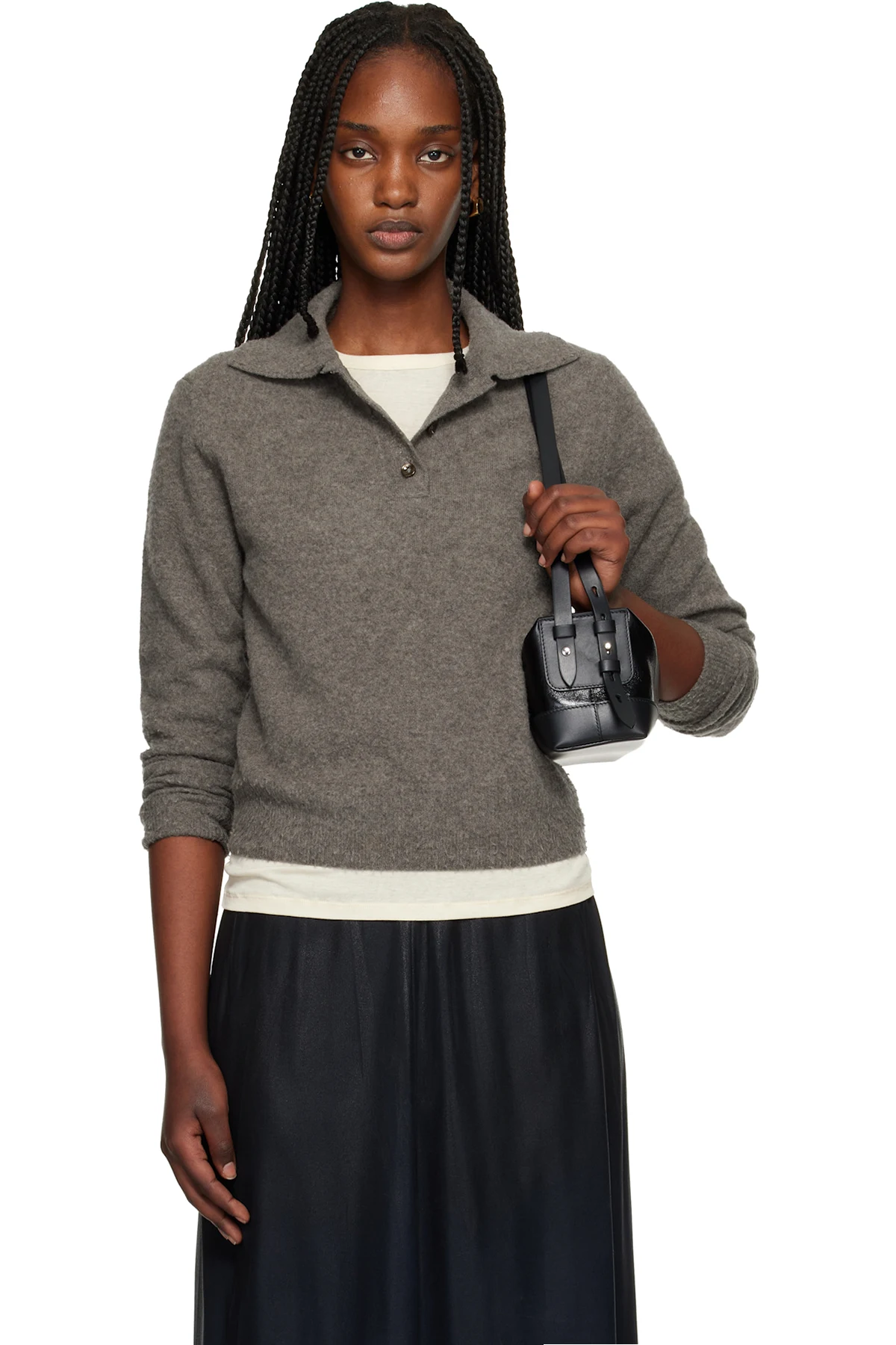 Taupe Brushed Wool Polo