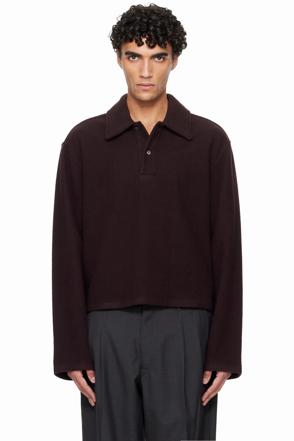 Burgundy Fleece Polo