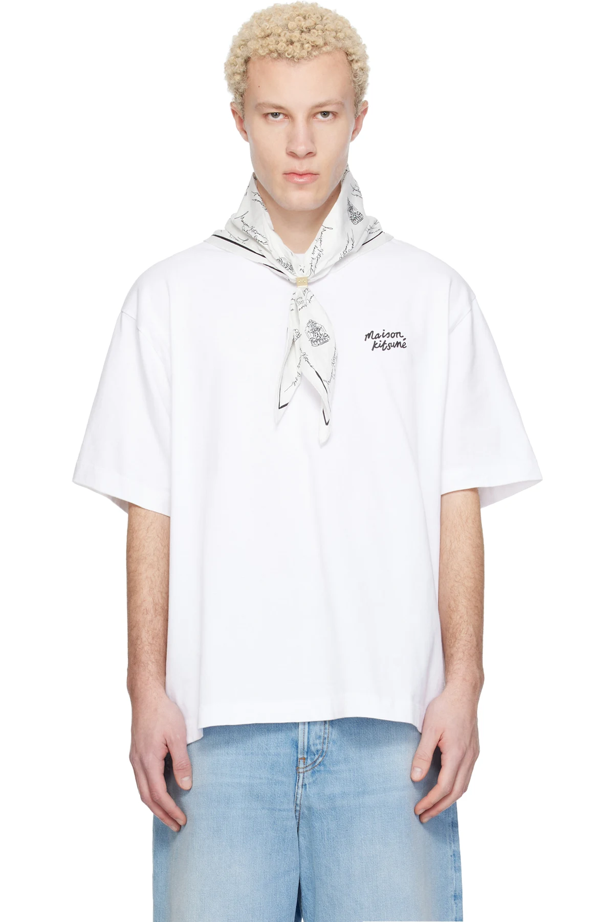 White 'Maison Kitsuné' Handwriting Oversize T-shirt