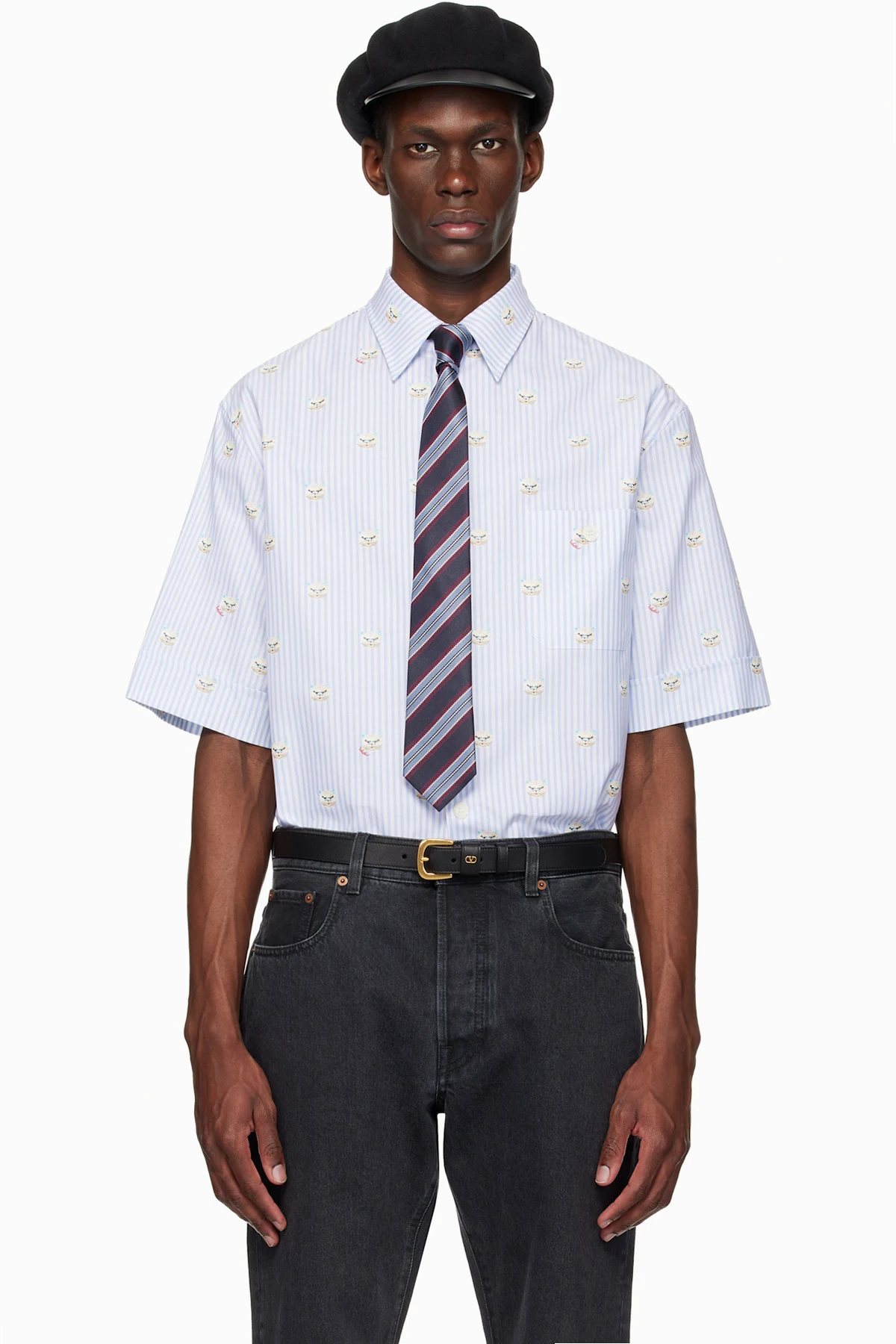 Blue Cotton Oxford 'Le Chat De La Maison' Shirt
