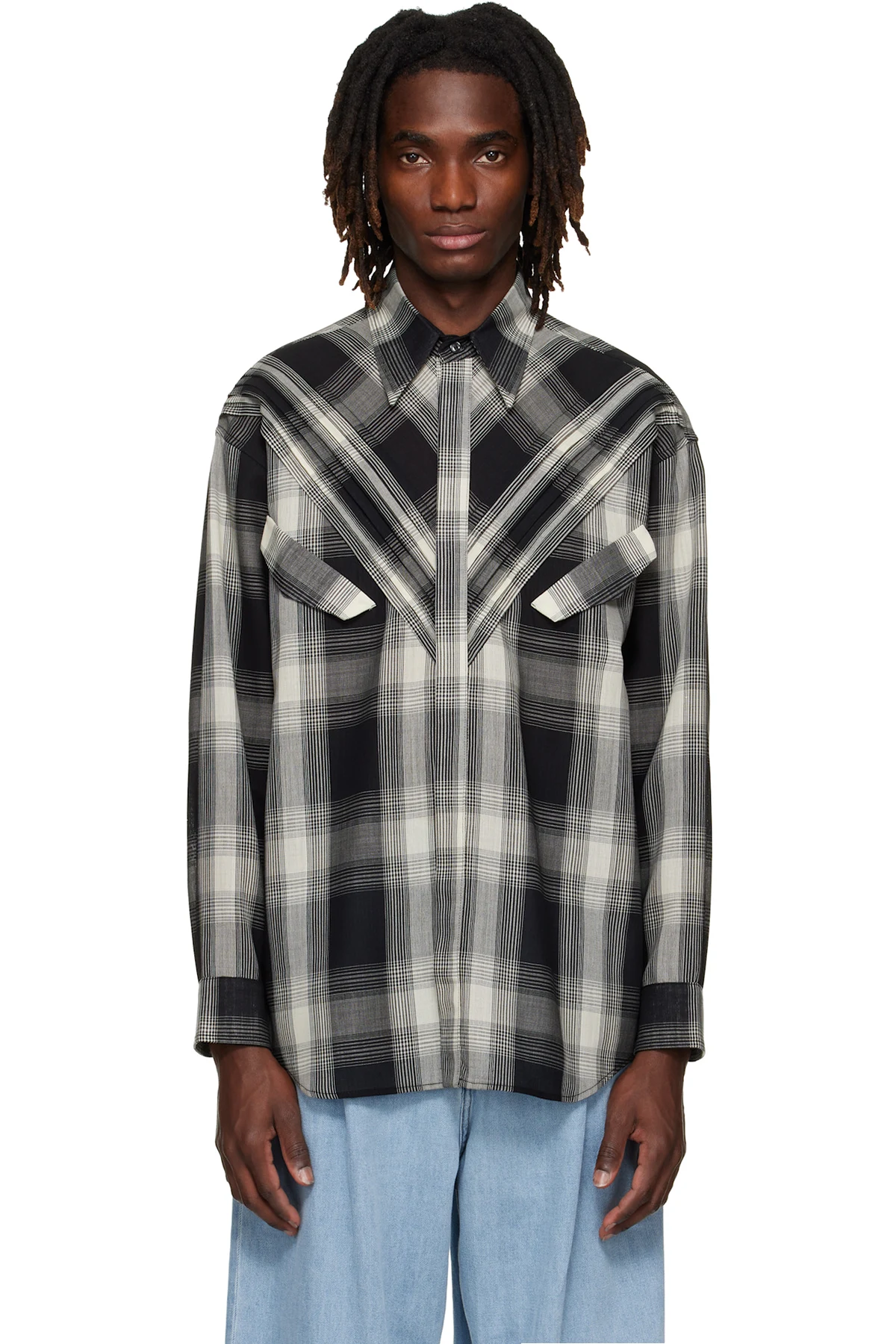 Black & Off-White Chevron Shirt