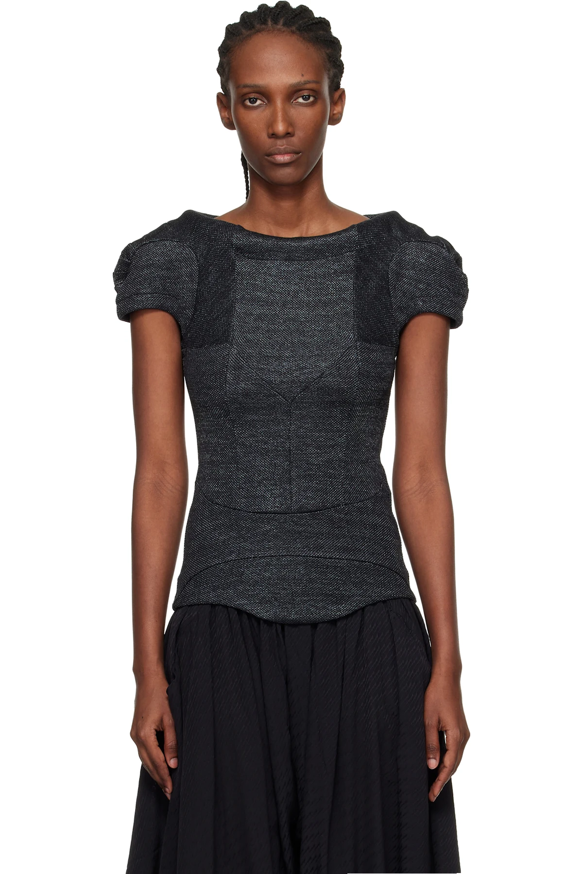 Gray Compass Jersey Blouse
