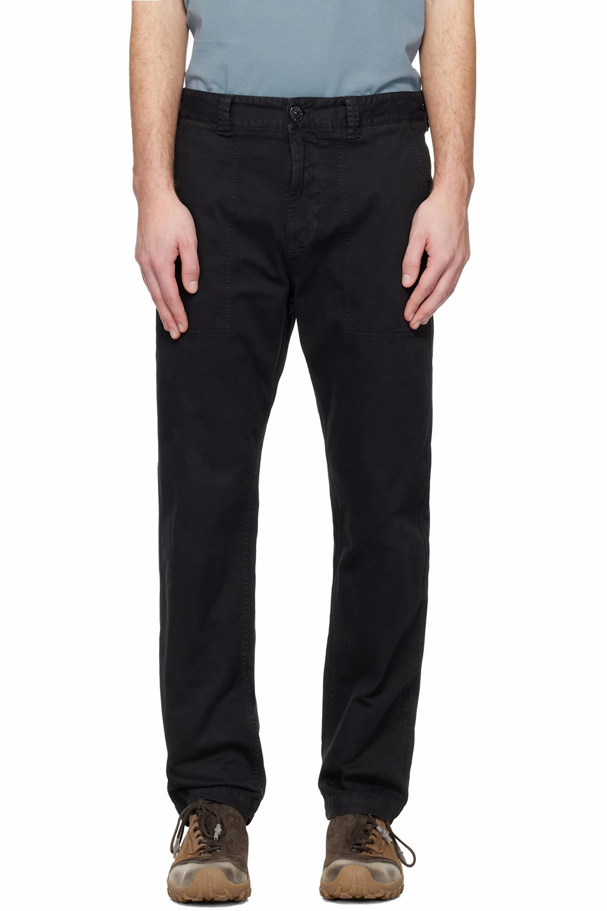 Black 3100003 Organic Cotton Stretch Broken Twill Trousers