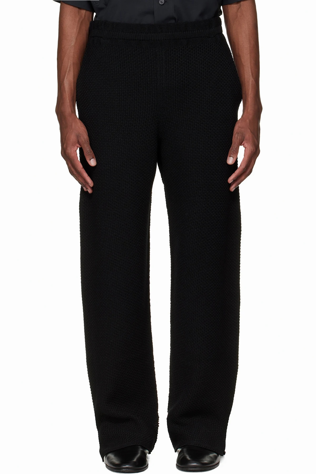 Black Rustic Knit Trousers