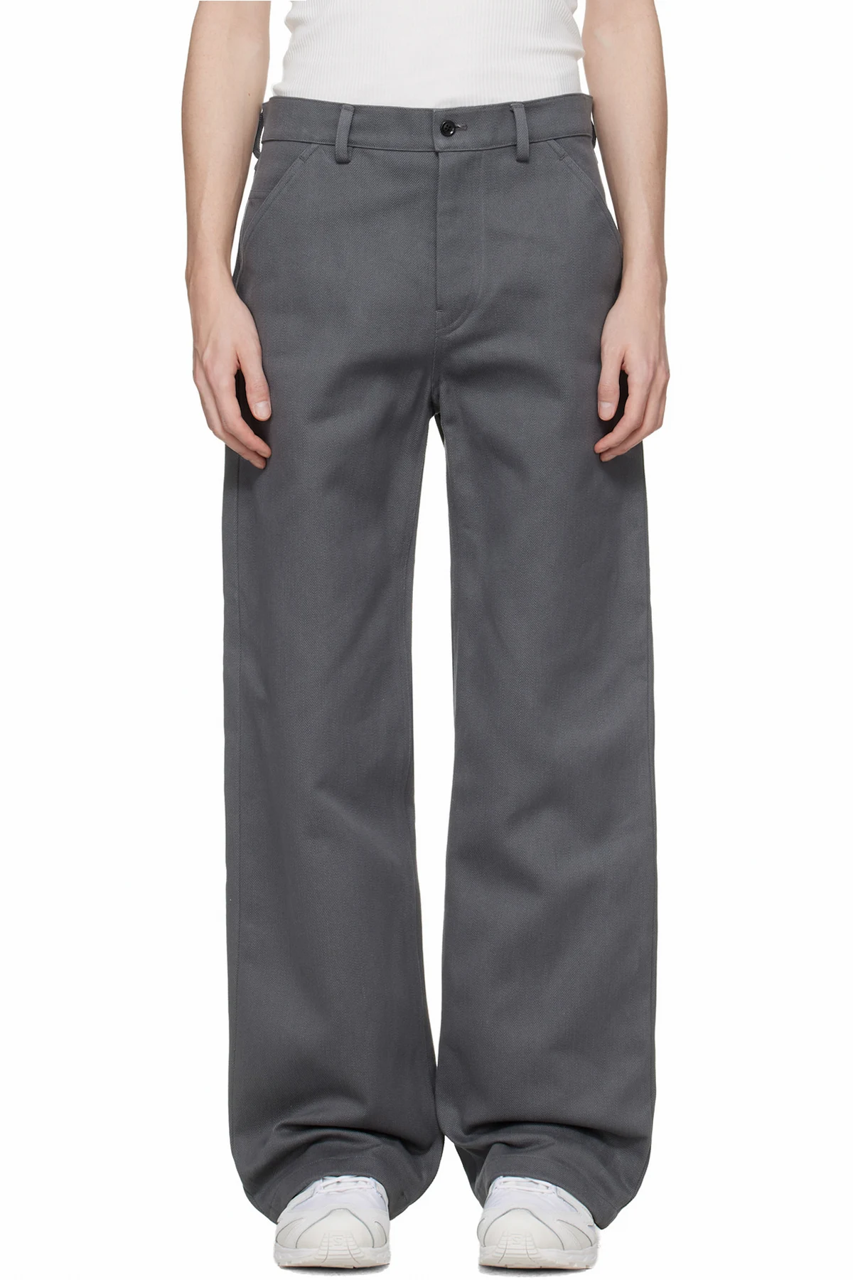 Gray Antique Gabardine Trousers