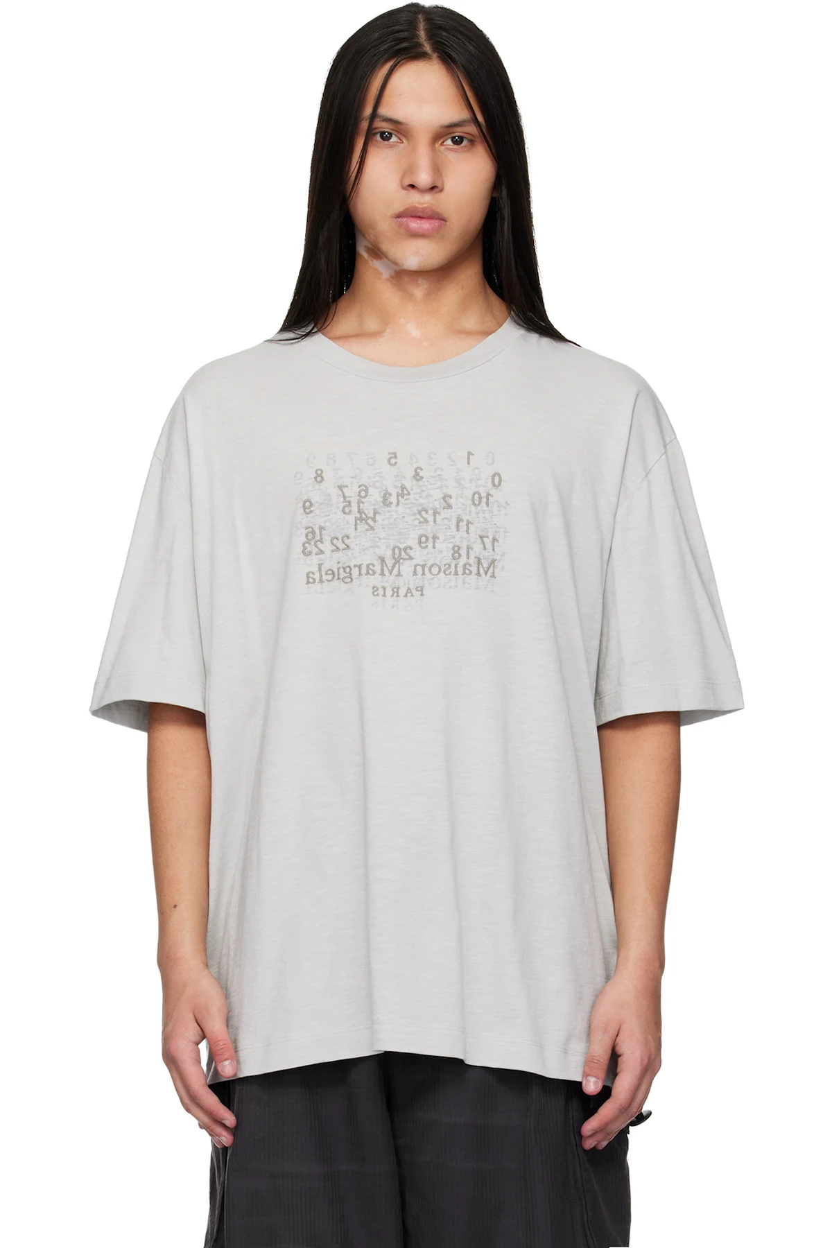 Gray Cotton Numerical T-shirt