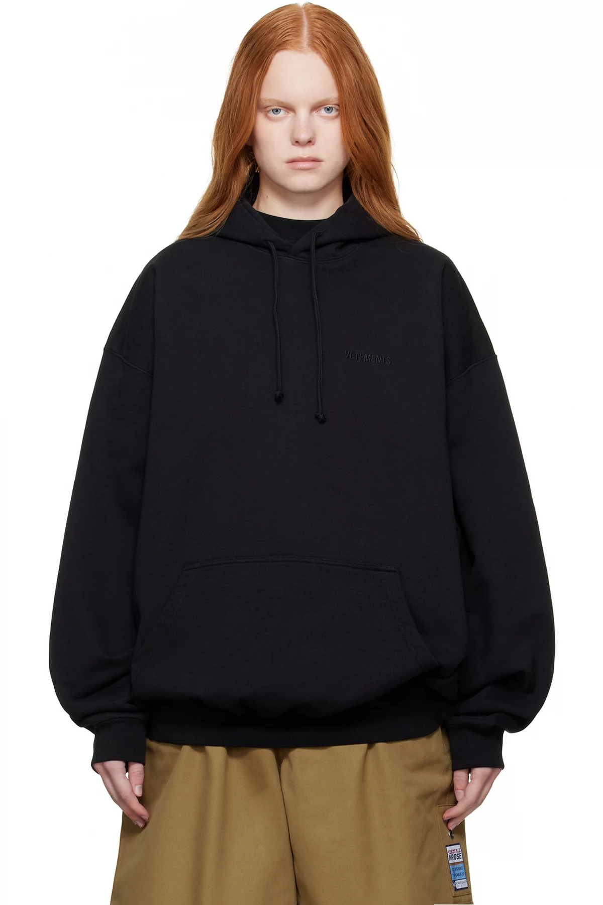 Black Logo Oversized Hoodie