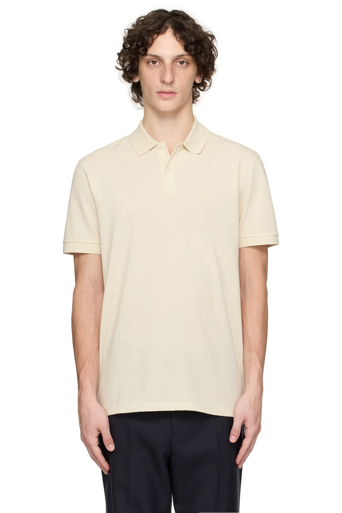 Beige Pallas Cotton Piqué Logo Detail Polo