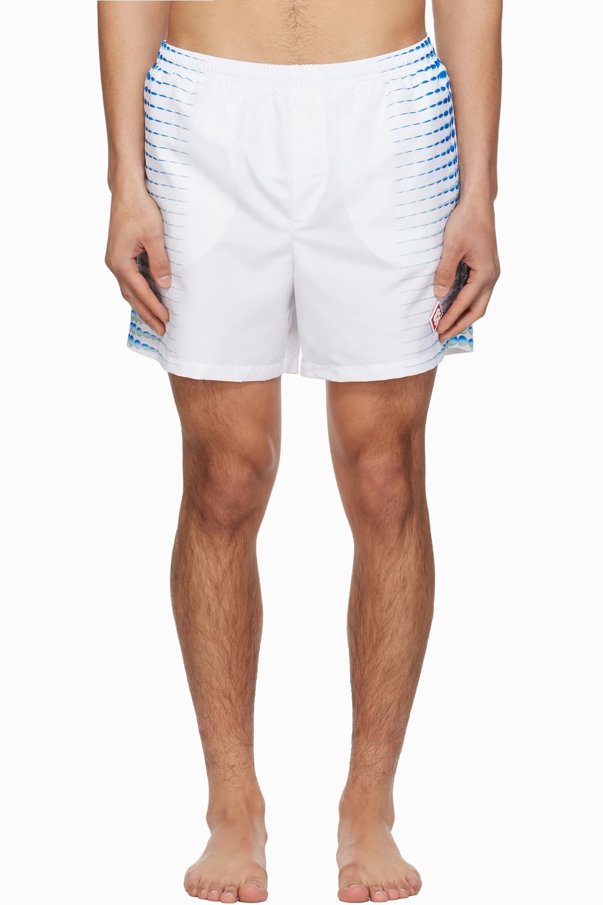 White Printed Swim Shorts