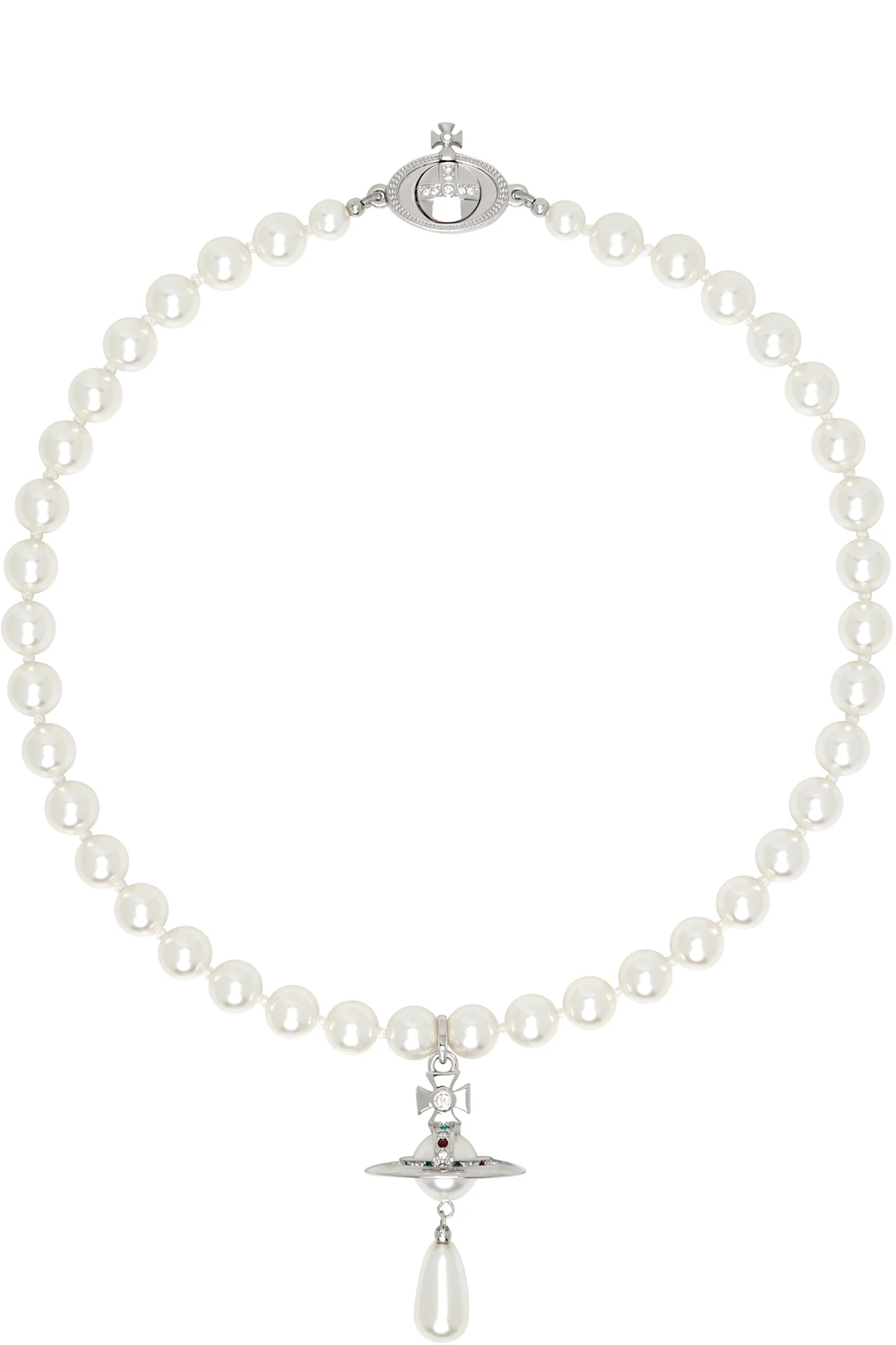One Row Pearl Drop Choker