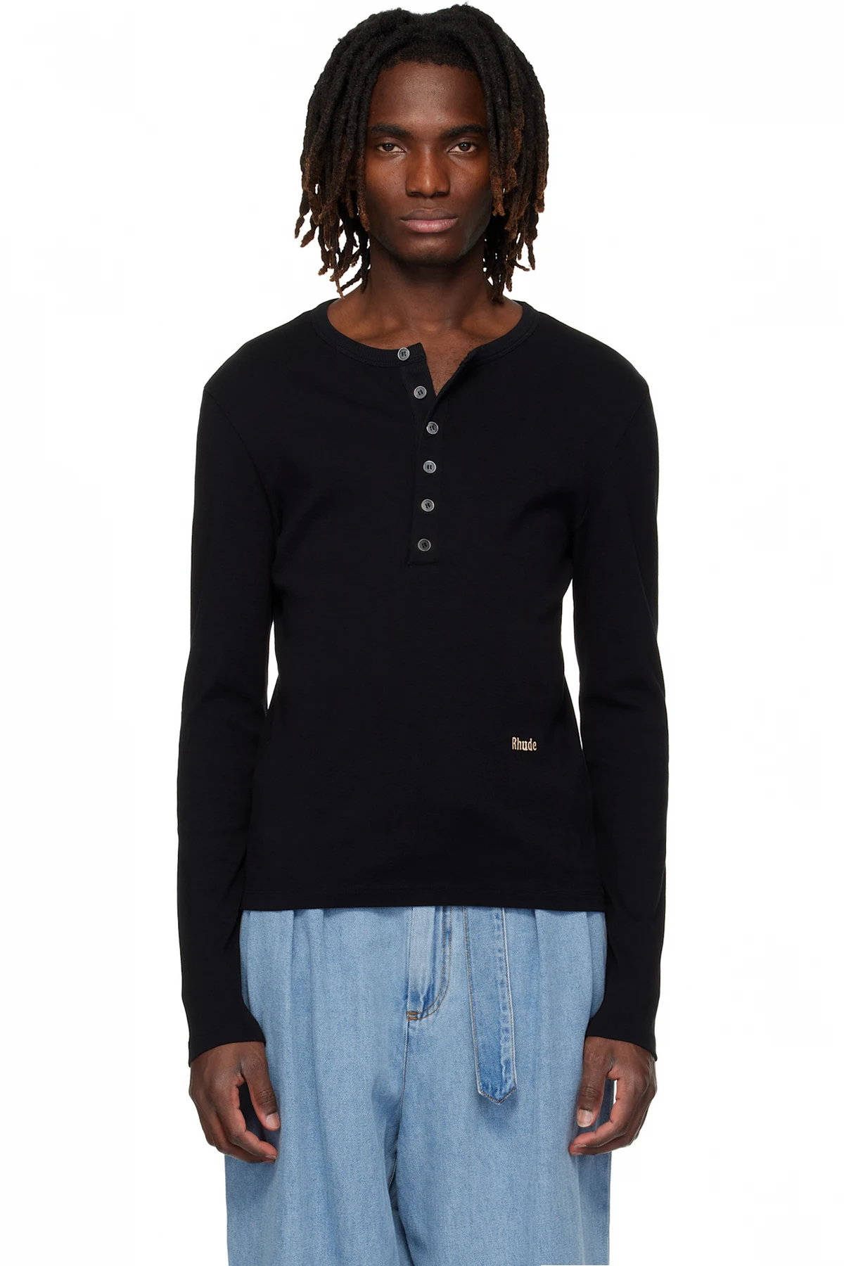Black Logo LS Henley