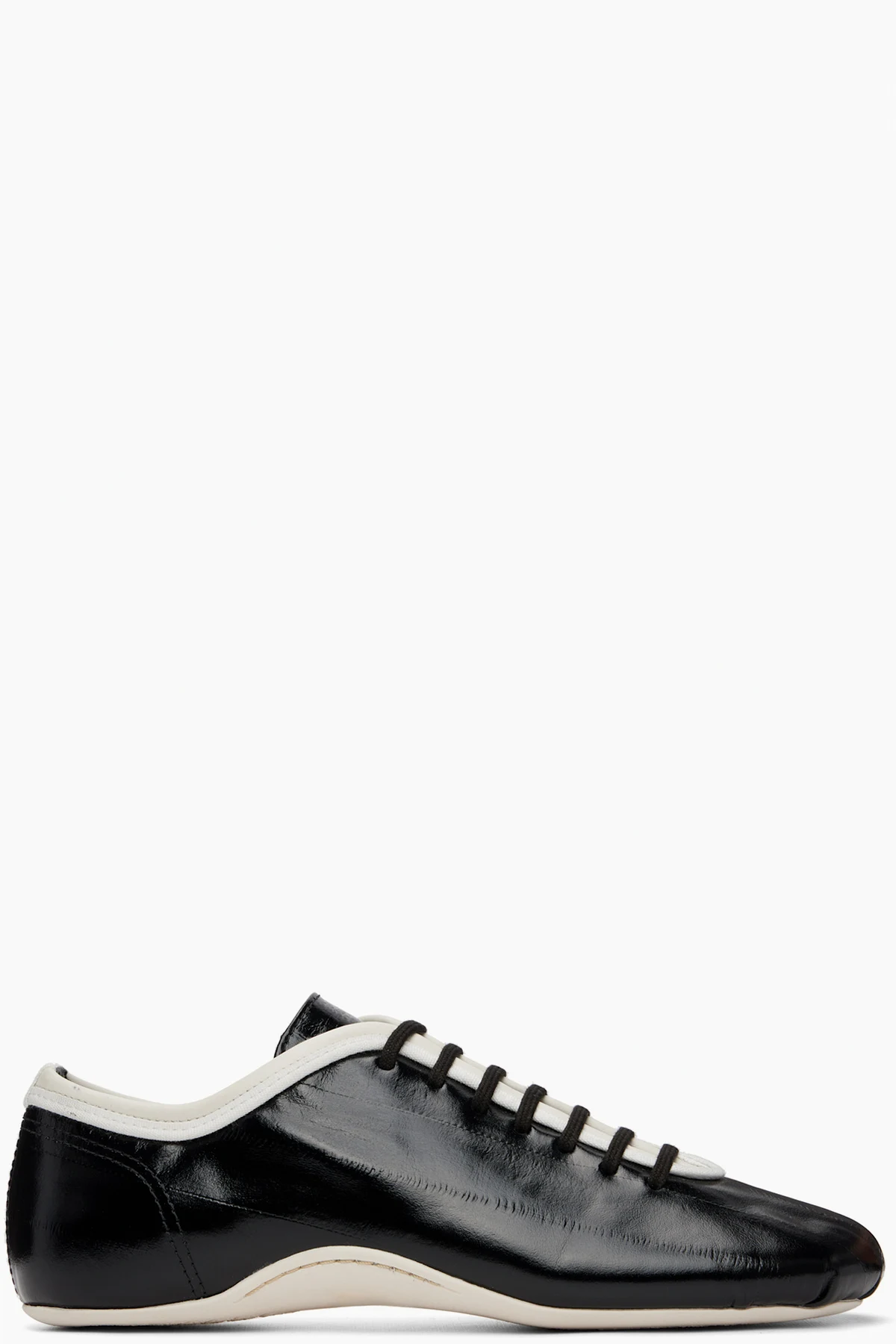 Black Leather Ballerina Sneakers