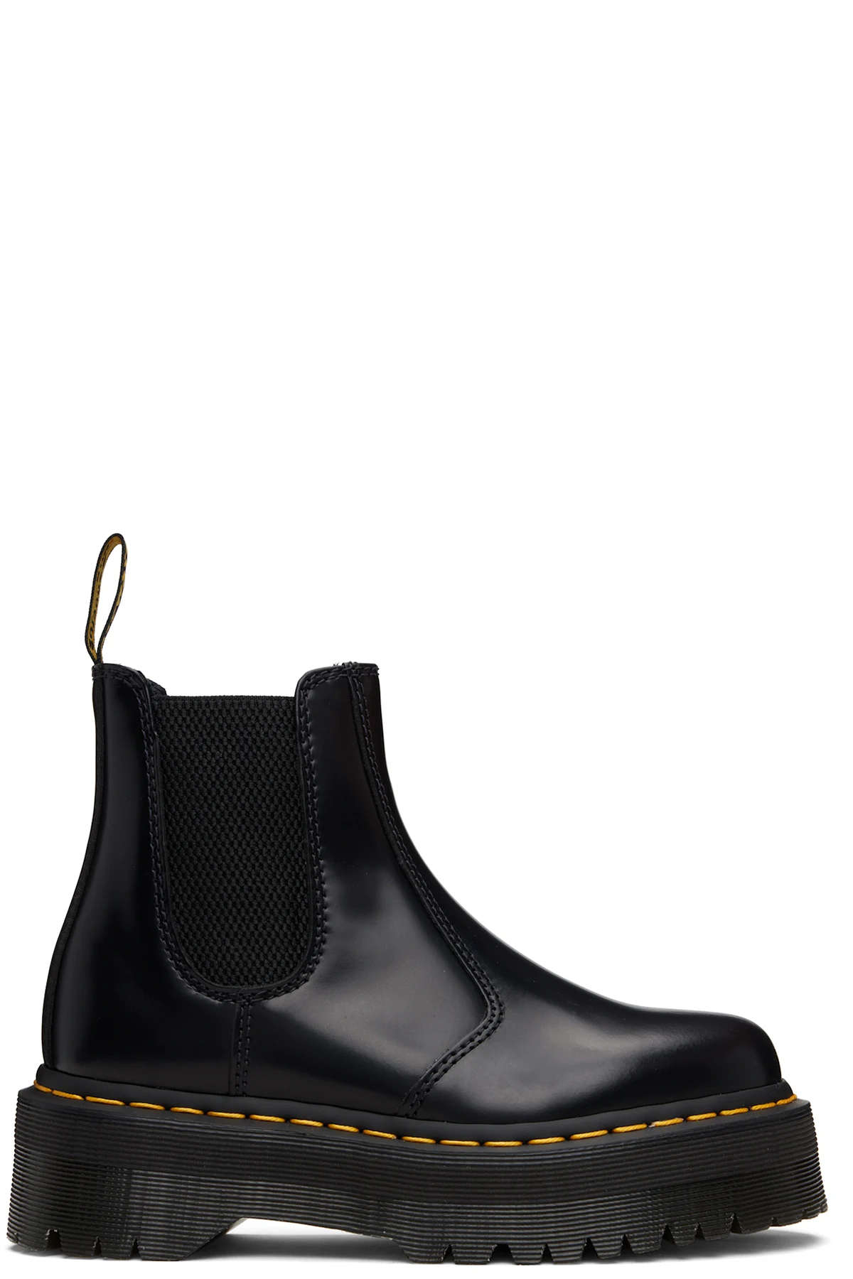 Black 2976 Polished Smooth Platform Chelsea Boots