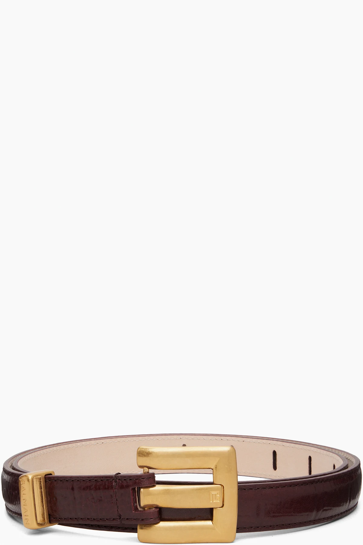 Burgundy Anthem Textured Leather Belt