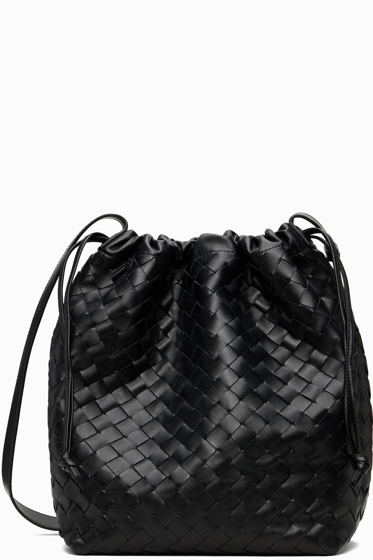 Black Intrecciato Biblioteca Bucket Tote