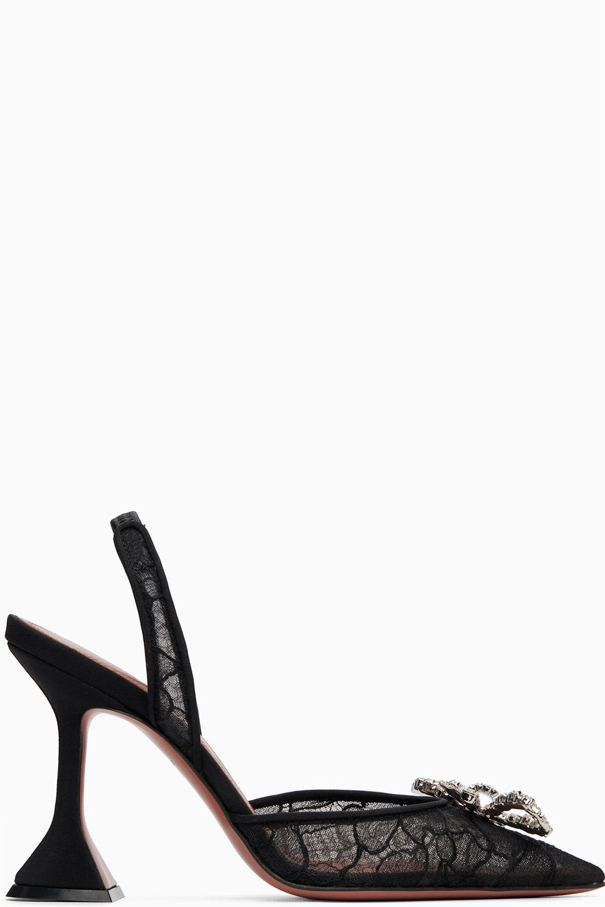 Black Rosie Lace Sling 95 Heels