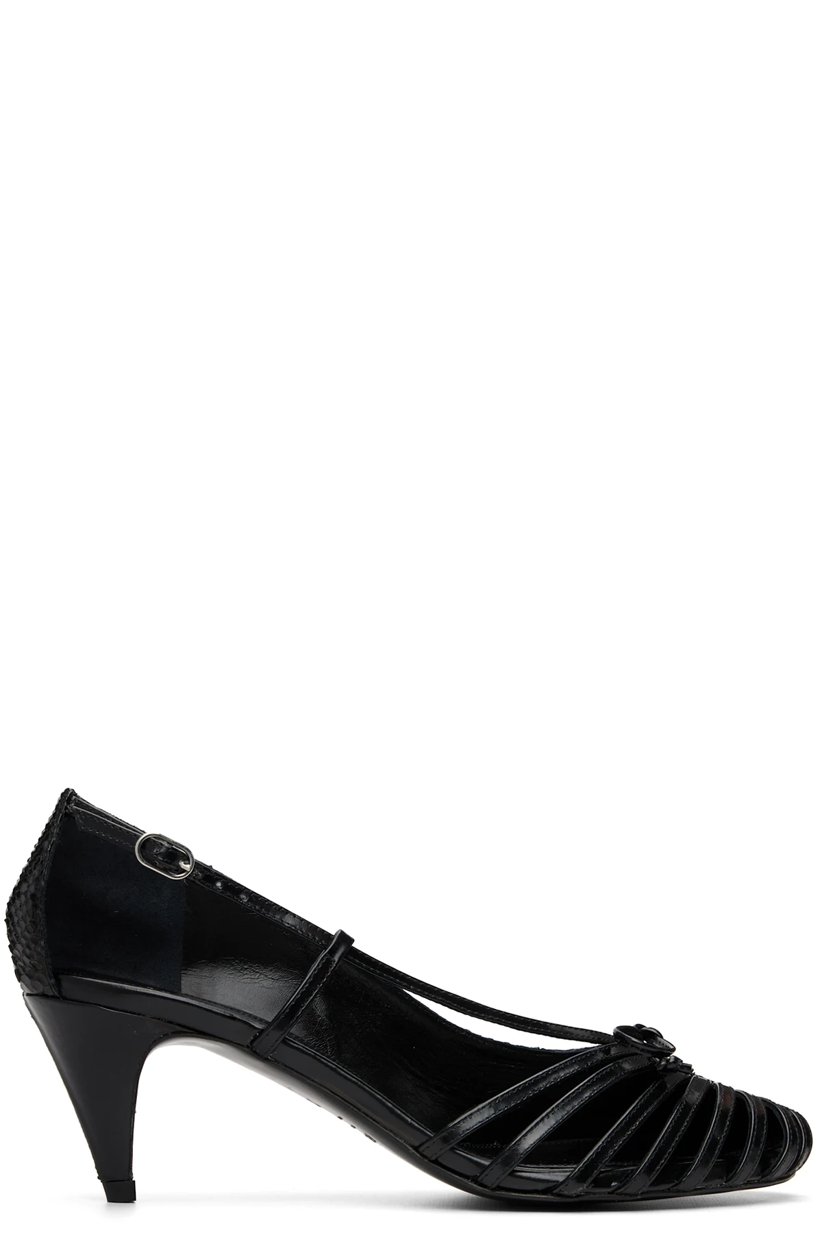 Black Double Shoe Kitten Heels